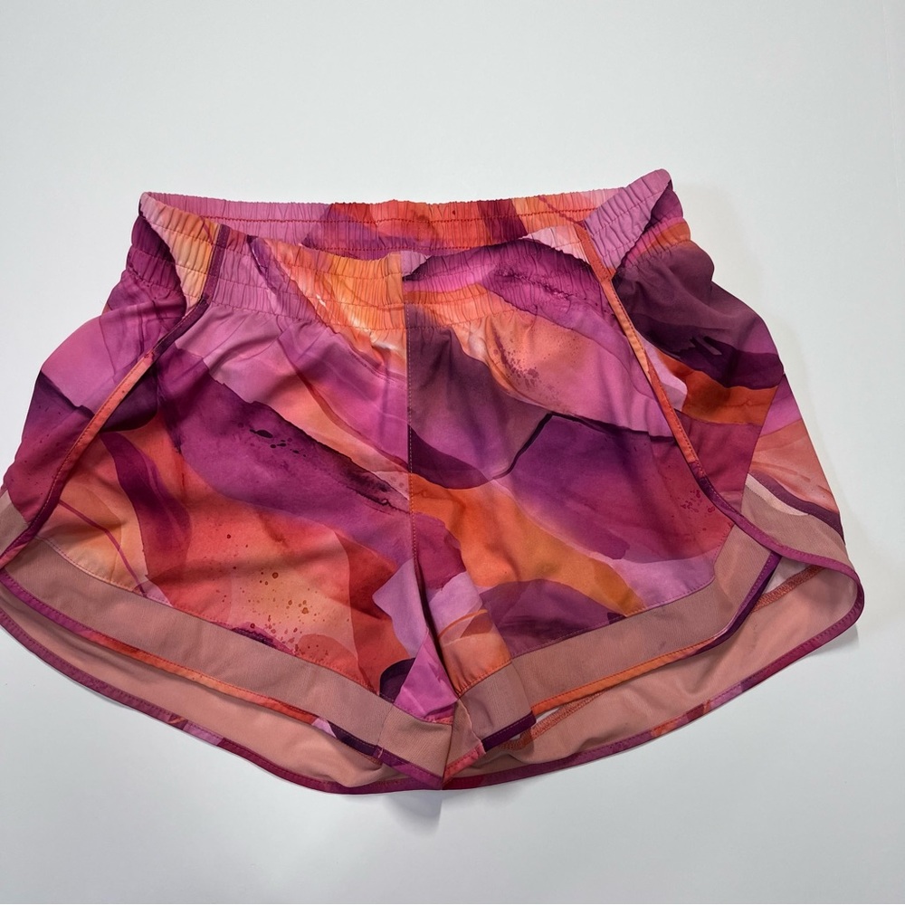 Athleta Women's Multicolor Printed Mesh Racer Run Shorts